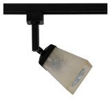 Hampton Bay 1-Light Matte Black Linen Glass Linear Track Lighting Head