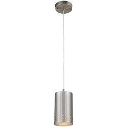 Westinghouse 6101200 Contemporary One-Light Adjustable Mini Pendant with Perforated Cylindrical  ...