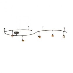 WAC Lighting LM-K8111-AS/DB Solorail 5-Light Adjustable Head Kit, Bronze with Amber Glass