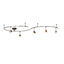 WAC Lighting LM-K8111-AS/DB Solorail 5-Light Adjustable Head Kit, Bronze with Amber Glass