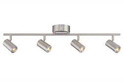 Designers Fountain EVT101227-35 Modern 3′. Brushed Nickel LED Track Lighting Kit with 4 Le ...