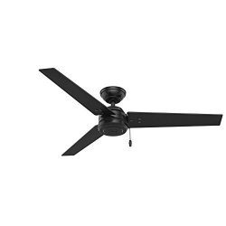 Hunter 52 in. Outdoor Industrial Ceiling fan in Matte Black, 3-Blade (Certified Refurbished)