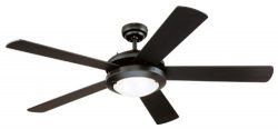 Westinghouse 7801665 Comet Two-Light 52-Inch Reversible Five-Blade Indoor Ceiling Fan, Matte Bla ...