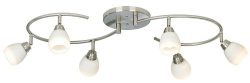 Pro Track White Glass Halogen 6-Light Mini S-Wave Track Kit