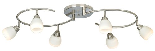 Pro Track White Glass Halogen 6-Light Mini S-Wave Track Kit