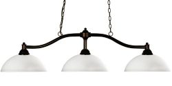 Z-Lite 147BRZ-DMO14 Chance Three Light Billiard, Steel Frame, Bronze Finish and Matte Opal Shade ...