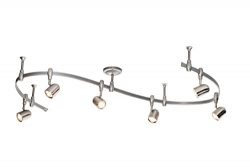 Catalina Lighting 19655-001 Benny 6 Bullet Flex Rail Track Lighting Kit, 96″, Nickel