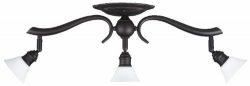 Canarm IT217A03ORB10 Addison 3-Light Dropped Track Lighting with Flat Opal Glass Shades, Oil Rub ...