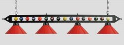 72″ Black Metal Ball Design Pool Table Light Billiard Lamp Choose Black, Red, Green Metal  ...