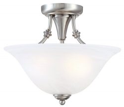 Hardware House 544676 Bristol 13-by-11-Inch 2-Light Semi-Flush Ceiling Fixture with Brushed-Nick ...