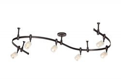 Catalina Lighting 19657-001 Benny 6 Bullet Flex Rail Track Lighting Kit, 96″, Oil Rubbed B ...