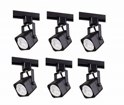 Elitco Lighting TKH210BK-6PK Track-Lighting-Heads Matte Black 120V, fits GU10 (Source Not Includ ...