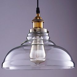 Broadway Premium Clear Glass Shade,Absolute Pure Copper Bronze Lighting Fixture (No Plating Copp ...