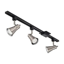 Shade Baffle 3-Light 44.5 in. Brushed Nickel LED Track Lighting Kit