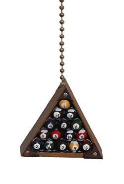 Eight Ball Billiards Pool Rack Room Ceiling Fan Light Pull