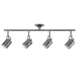 Globe Electric Wyatt 4-Light Track Lighting Kit, Dark Shiny Pewter Finish, Energy Star LED Bulbs ...