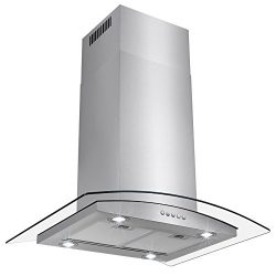 AKDY 36″ Euro Style LED Lights Stainless Steel Island Mount Range Hood.