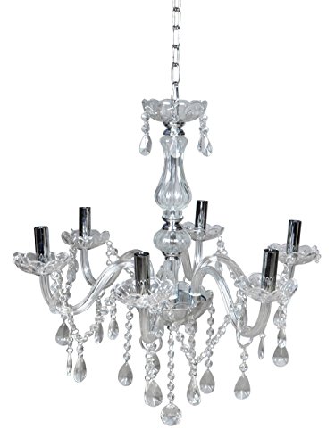 TMS Clear Crystal Chandelier Lighting 6 Lights Fixture Pendant Ceiling Lamp Lighting