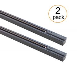 J.LUMI RAL1002 Track Rails, 2-WIRE (not 3-WIRE) H Track, Black Paint Finish, 3-Foot per Section, ...