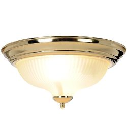 Monument 671671 13-Inch D by 6-Inch H Decorative Ceiling Fixture, Polished Brass
