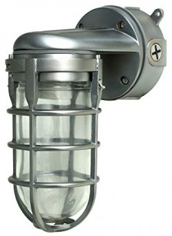 Woods Industrial Light With One 150W Incandescent Bulb, Weather Tight Feature And Ceiling Mount