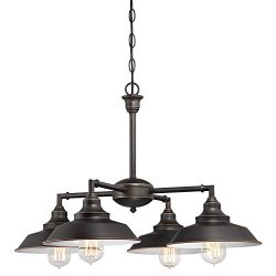 Westinghouse 6343300 Iron Hill Four-Light Indoor Convertible Chandelier/Semi-Flush Ceiling Fixtu ...