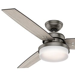 Hunter Fan 52″ Brushed Slate Contemporary Ceiling Fan with LED Light Kit and Remote Contro ...