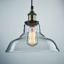 CLAXY Ecopower Industrial Edison Vintage Style 1-Light Pendant Glass Hanging Light