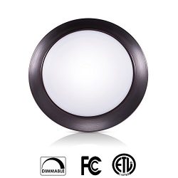 SOLLA 7.5 Inch Dimmable LED Disk Light Flush Mount Ceiling Fixture with ETL FCC Listed, 950LM, 1 ...