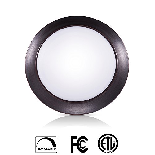 SOLLA 6 Inch Dimmable LED Disk Light Flush Mount Ceiling Fixture with ETL FCC Listed, 750LM, 12W ...