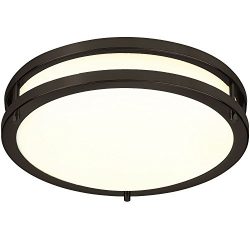 LB72120 12-Inch LED Flush Mount Ceiling Light, Oil Rubbed Bronze, 3000K Warm White, 1050 Lumens, ...