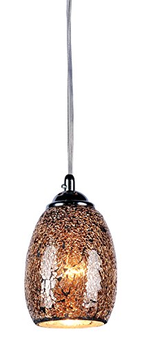 Chloe Lighting CH3GY16DC05-DP1 Melia Mosaic 1-Light Ceiling Grey Mini Pendant with 4.8-Inch Shade