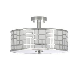 POPILION 2 Light Chrome Finish Flush Mount Chandelier Ceiling Light,Tempered Glass Ceiling Lamp