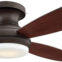 GE Pierson 52″ Bronze LED Indoor Ceiling Fan with SkyPlug Technology for Instant Plug and  ...