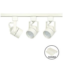 D&D Brand H System 3-Lights GU10 LED Track Lighting Kit White 3K Warm White HTC-9154-330K-W ...