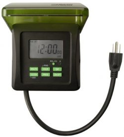 Woods 50015WD Outdoor 7-Day Heavy Duty Digital Plug-In Timer, 2 Grounded Outlets