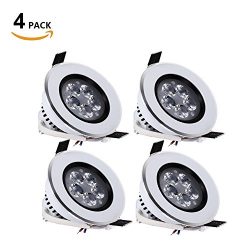 B-right Pack of 4 Units 3-inch 5W Recessed Dimmable LED Downlight, 3000K Warm White, 35° Beam An ...