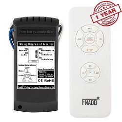 Fnado Universal Ceiling Fan Lamp Remote Controller Kit & Timing Wireless Remote Control for  ...