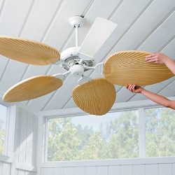Palm-Leaf Ceiling Fan Blades-Set of 5 – Ivory by Improvements