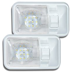 2 Pack 12V Led RV Ceiling Dome Light RV Interior Lighting for Trailer Camper with Switch, Single ...
