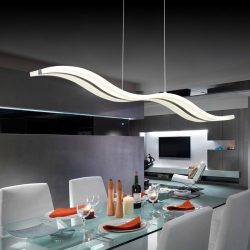 LightInTheBox Acrylic LED Pendant Light Wave Shape Chandeliers Modern Island Dining Room Lightin ...