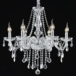 Boshen Crystal Chandelier 6 Lights Fixture Pendant Ceiling Lamp for Dining Romm Living Room Deco ...