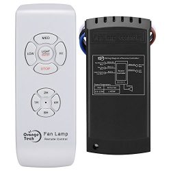 ORANGE TECH RF Ceiling Fan Lamp Remote Controller Universal Kit Wireless Control with Timing Set ...