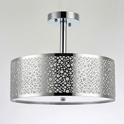 LightInTheBox 3-Light Semi-Flush Mount Modern Chrome Feature Ceiling Lighting Fixture Pendent Li ...