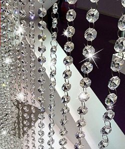 10.5 Feet Clear K9 Crystal Chandelier Prism Lamp Octagon Bead Chain christmas Wedding Pendant