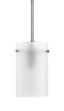 Effimero Medium Pendant Light Industrial Frosted Glass -Brushed Nickel- Linea di Liara LL-P314F-BN
