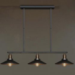 Industrial Vintage Retro Linear Chandelier – LITFAD 38″ Wide Edison Metal Hanging Ce ...