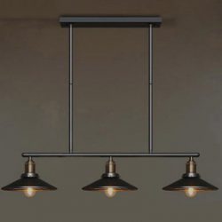 Industrial Vintage Retro Linear Chandelier – LITFAD 38″ Wide Edison Metal Hanging Ce ...