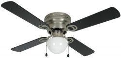 Hardware House 543611 Aegean Flush-Mount 42-Inch Ceiling Fan with Optional Light Fixture, Satin  ...