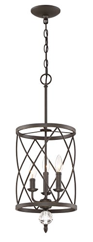 Revel Eleanor 3-Light Foyer Light Chandelier + Metal Shade, Oil-Rubbed Bronze Finish